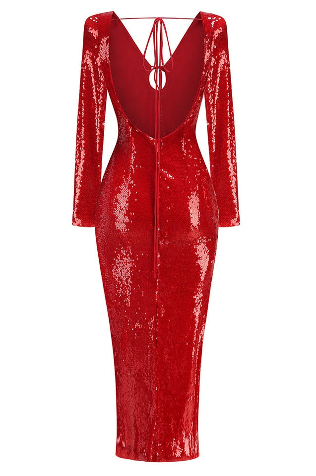 Robe Mariah Évasée Brodée de Cérémonie