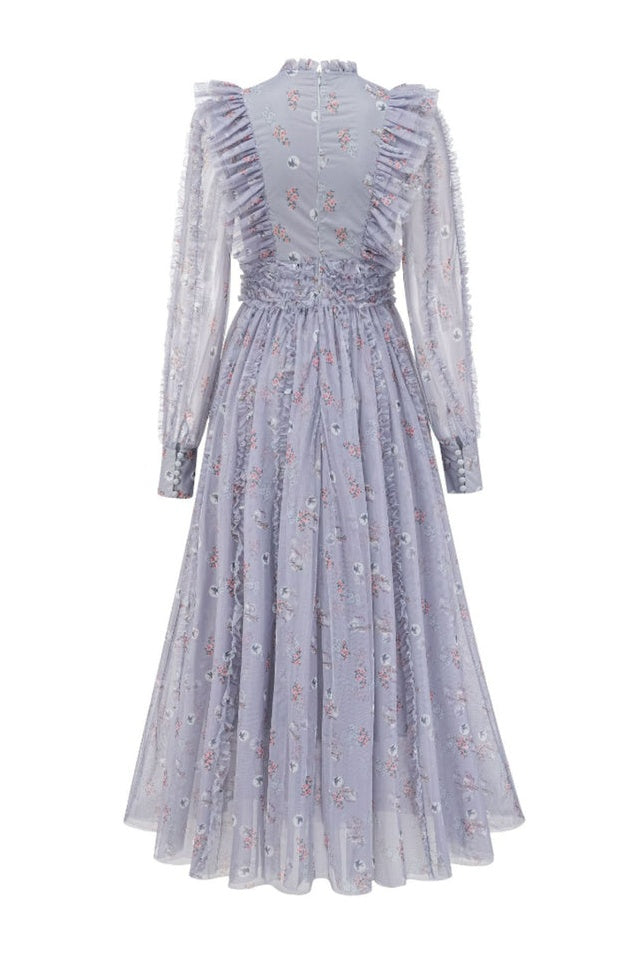 Robe Longue à Manches Longues Fleurie Beryl