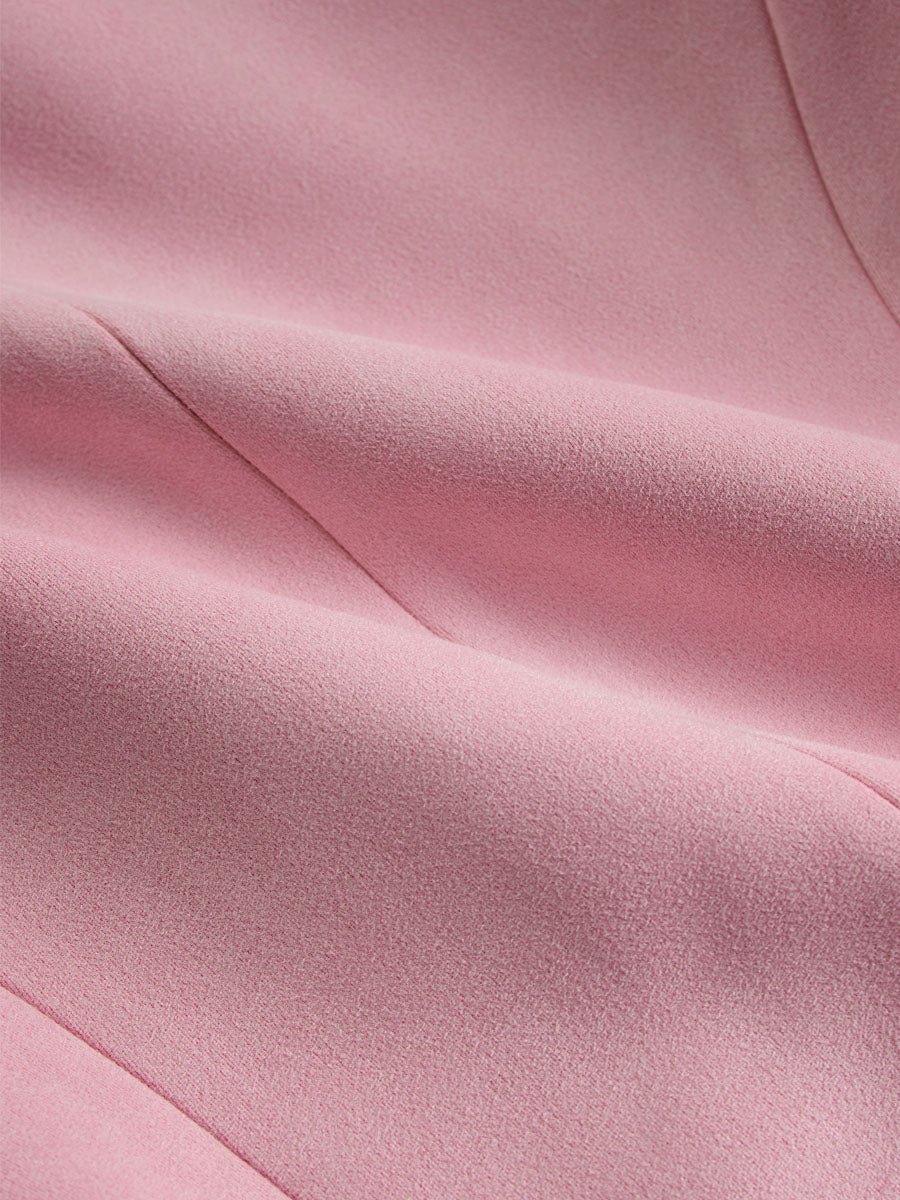 Lapel Multi-button Faux Suede And Fur Blazer