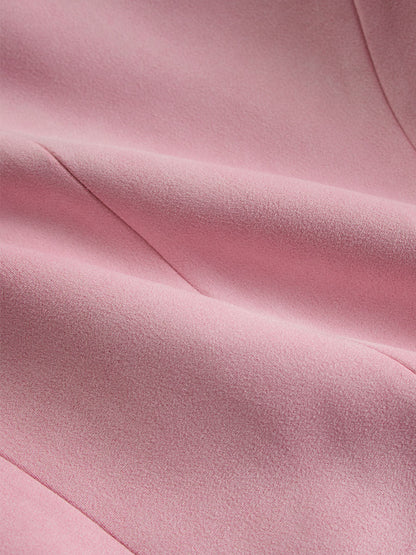 Lapel Multi-button Faux Suede And Fur Blazer