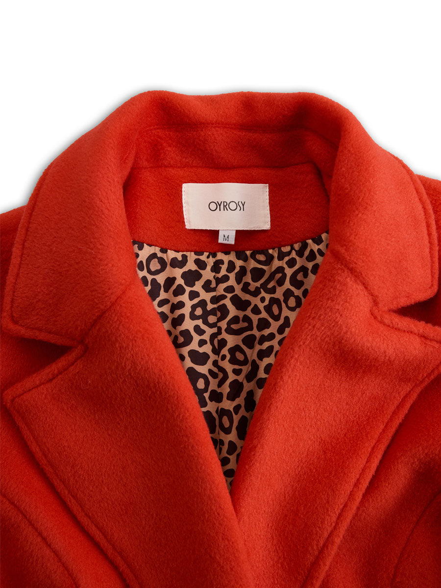 Lapel Single-breasted Leopard Print Coat