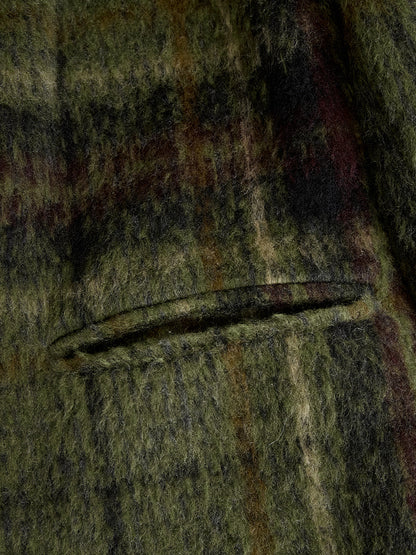 Retro Plaid Long Tweed Coat