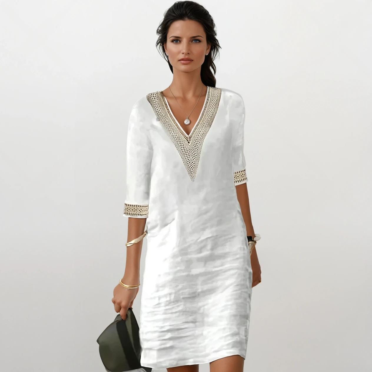 Mariana - Robe féminine en coton et lin