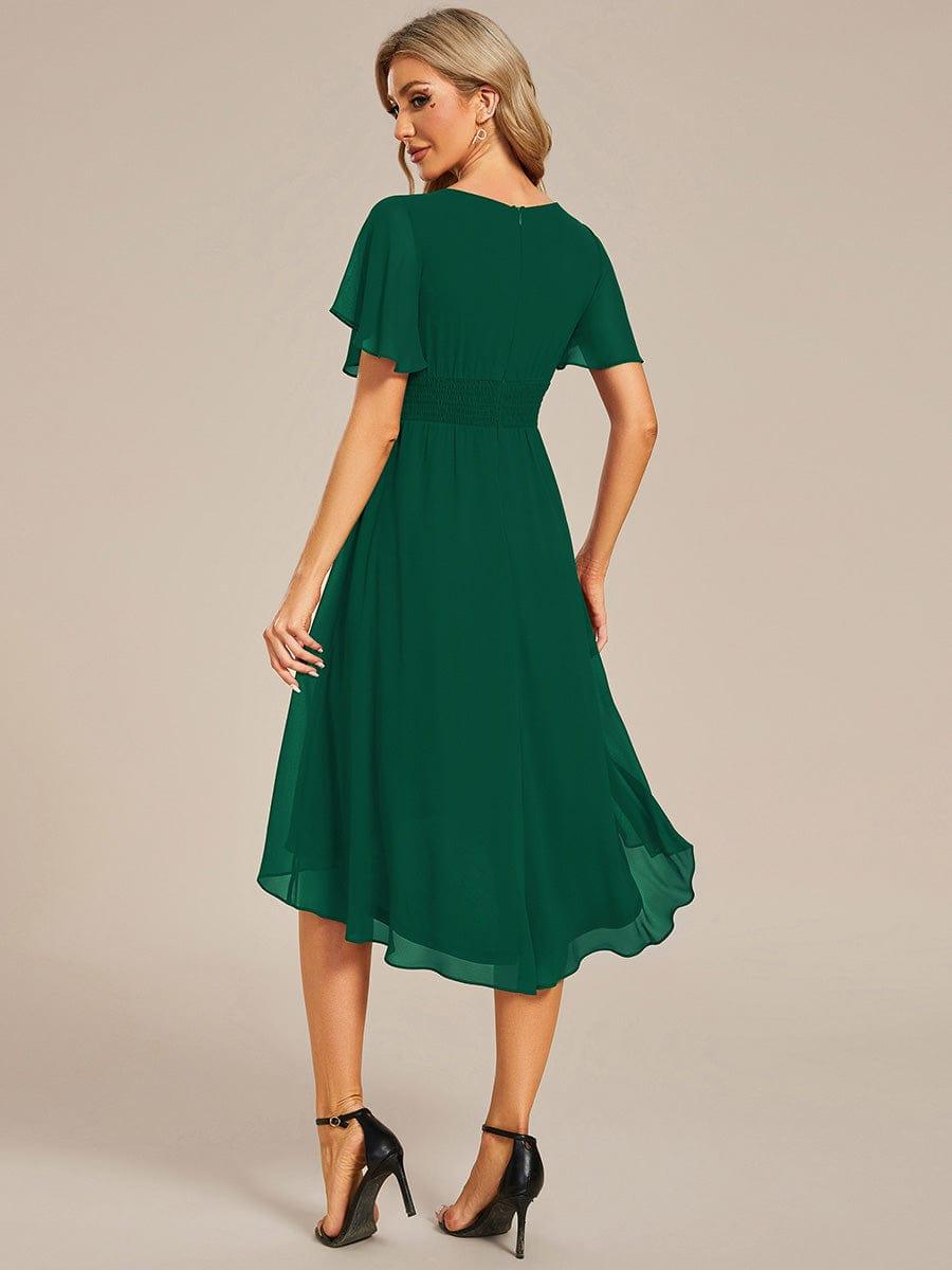 ever EDEN|Flowy Chiffon Round Neckline A-Line Knee Length Wedding Guest Dress