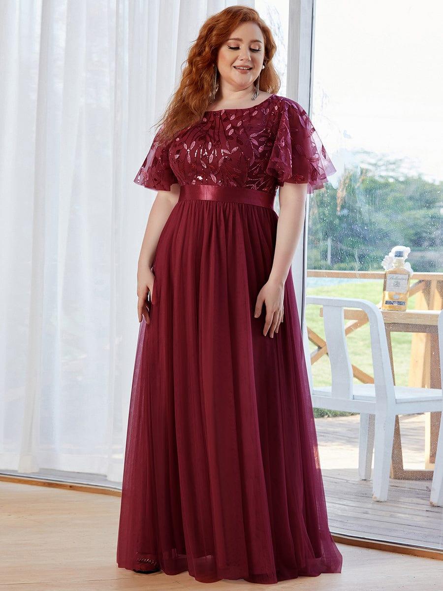 ever SAPHIR|Robes de cérémonie longues à manches courtes et broderies A-Line