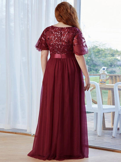 ever SAPHIR|Robes de cérémonie longues à manches courtes et broderies A-Line
