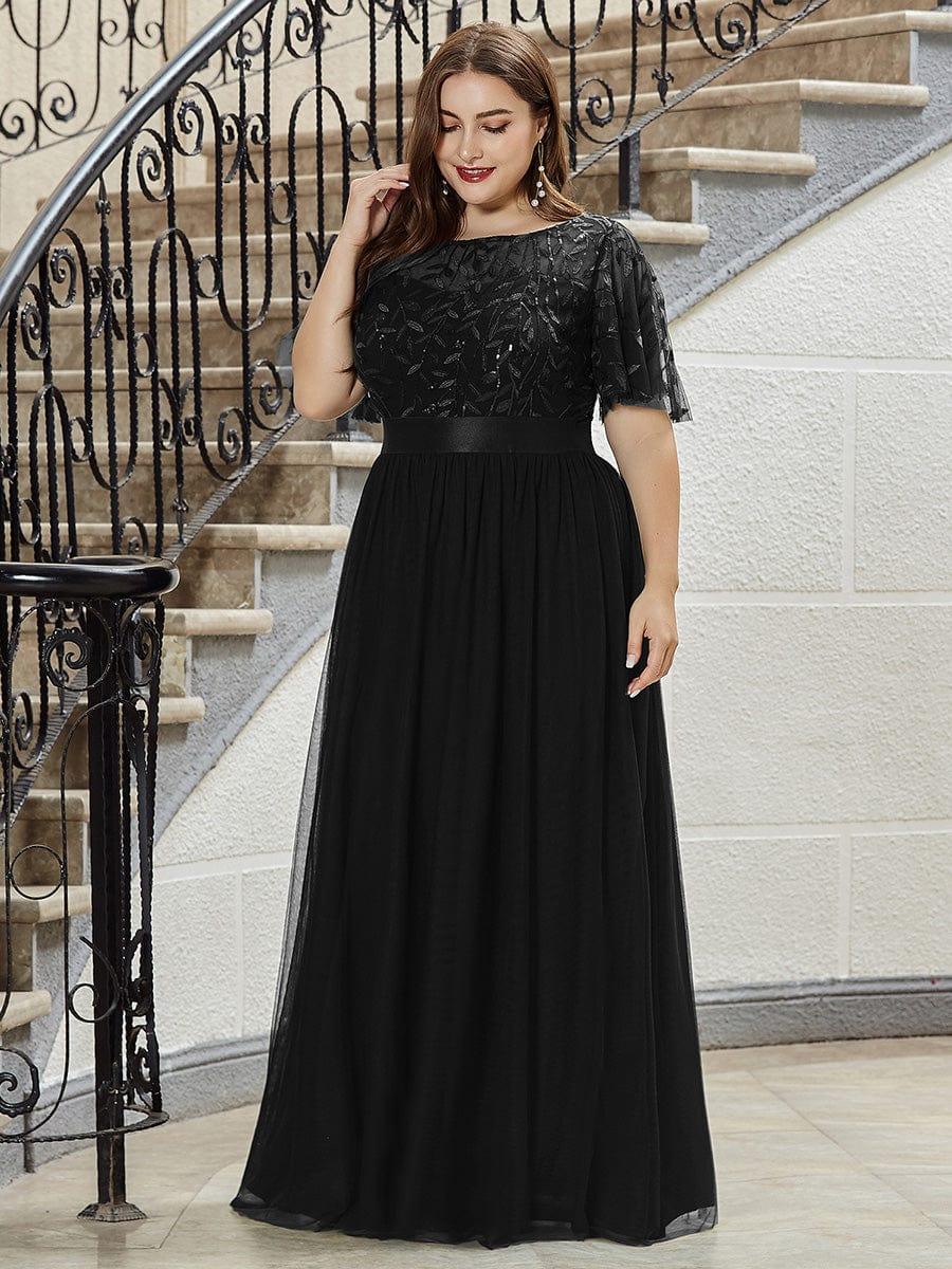 ever SAPHIR|Robes de cérémonie longues à manches courtes et broderies A-Line