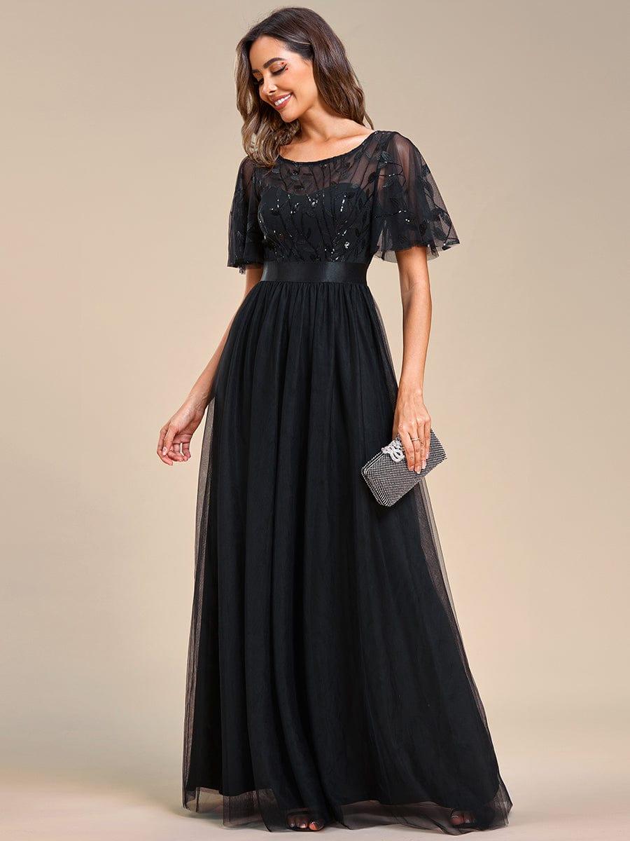ever SAPHIR|Robes de cérémonie longues à manches courtes et broderies A-Line
