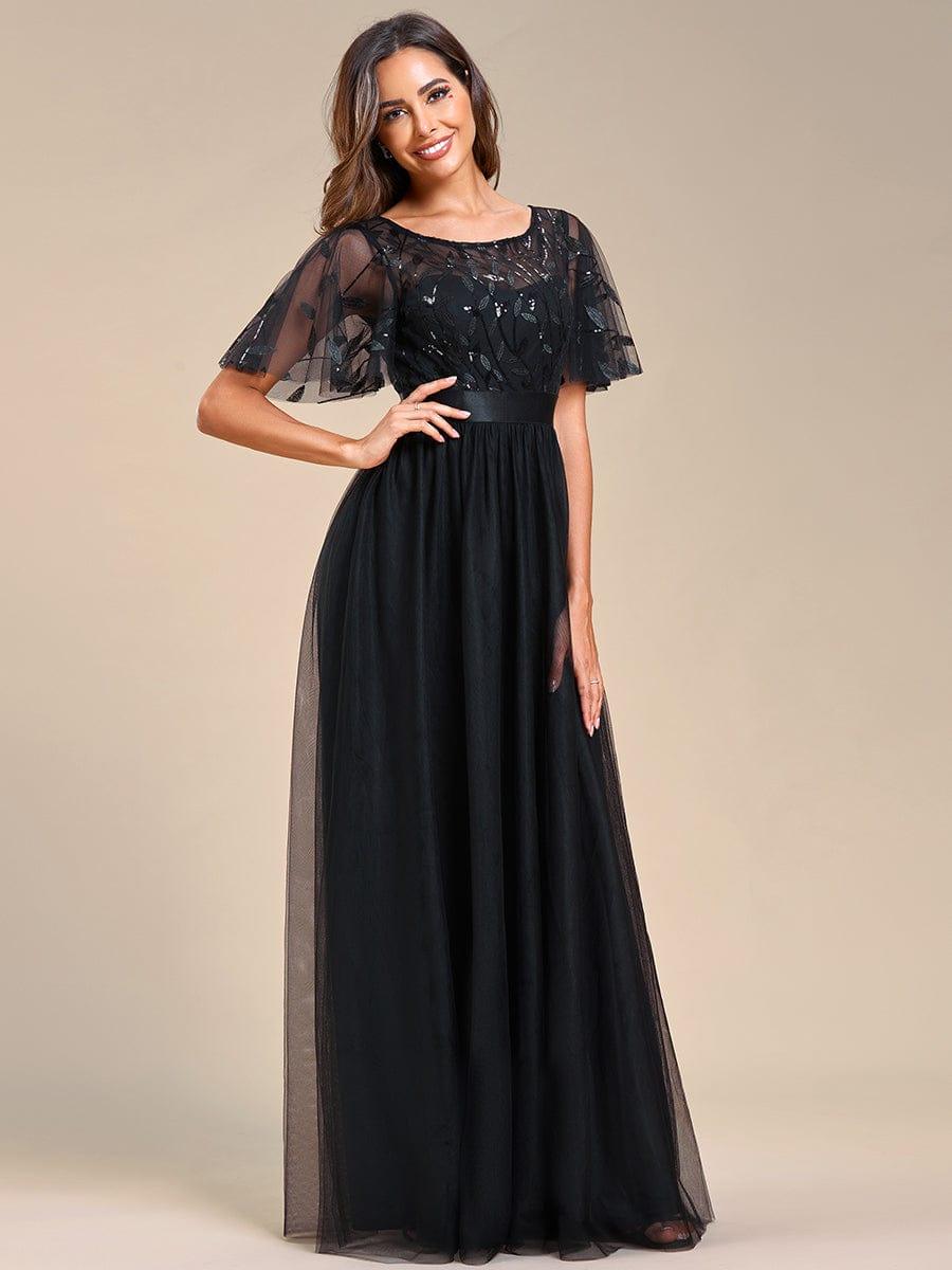 ever SAPHIR|Robes de cérémonie longues à manches courtes et broderies A-Line