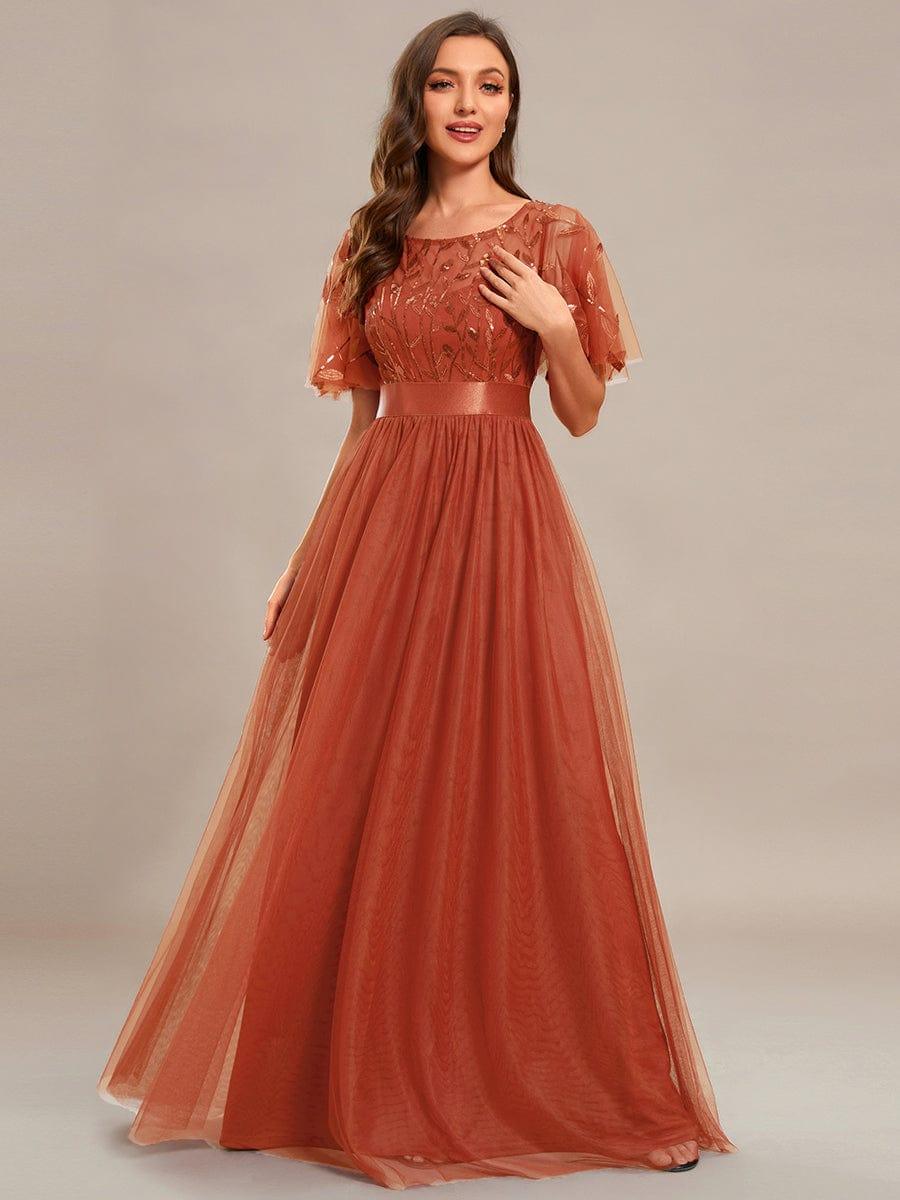 ever SAPHIR|Robes de cérémonie longues à manches courtes et broderies A-Line