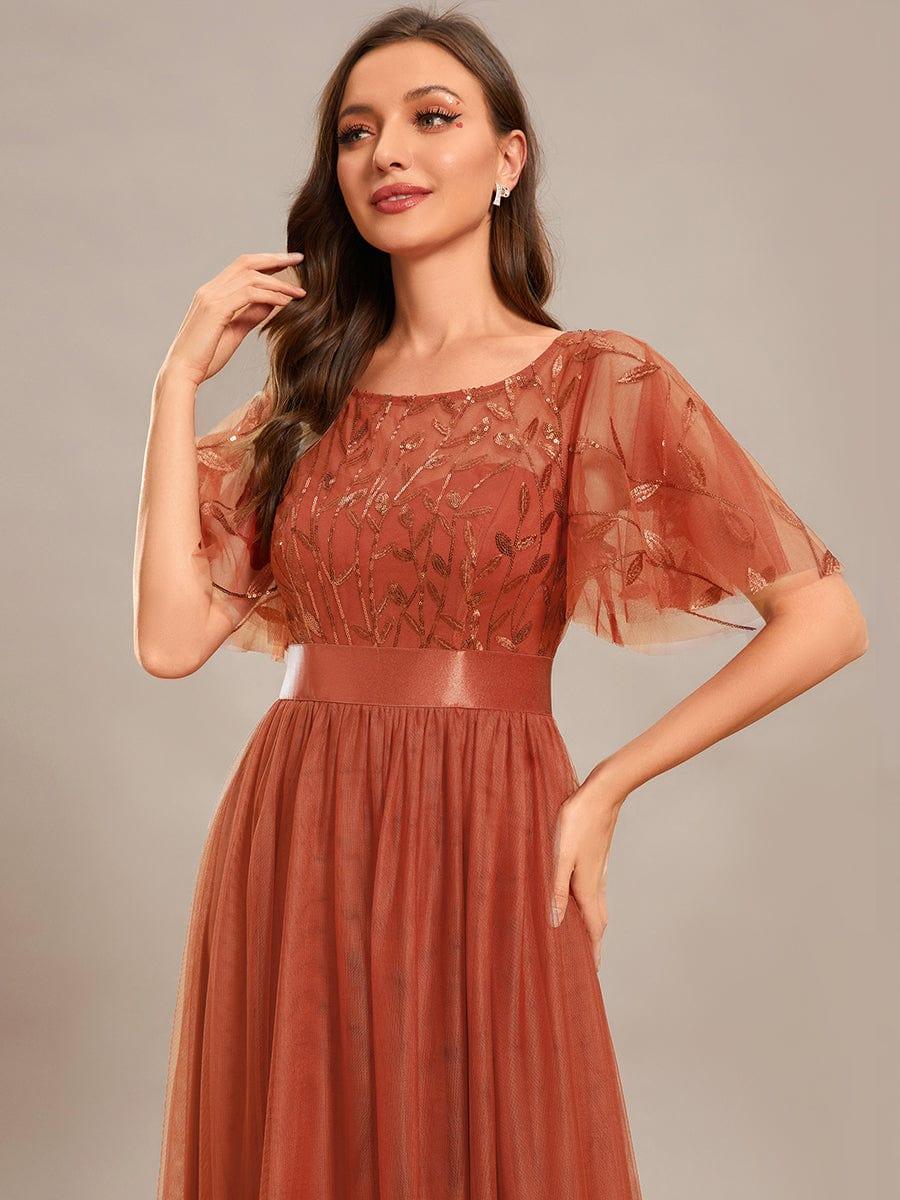 ever SAPHIR|Robes de cérémonie longues à manches courtes et broderies A-Line