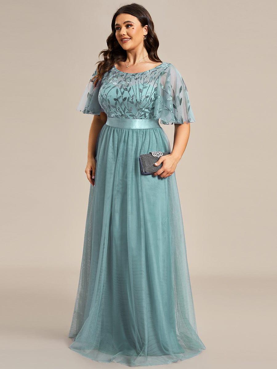 ever SAPHIR|Robes de cérémonie longues à manches courtes et broderies A-Line