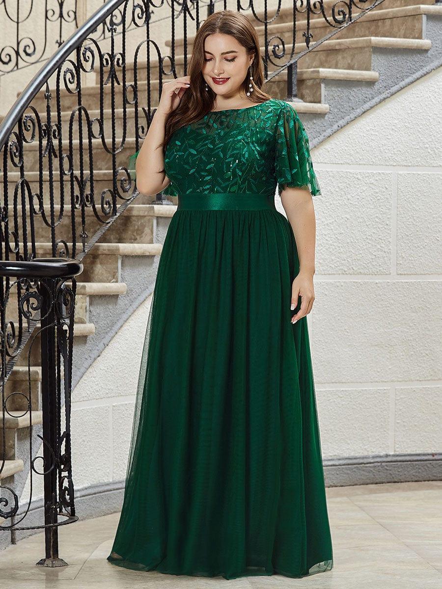 ever SAPHIR|Robes de cérémonie longues à manches courtes et broderies A-Line