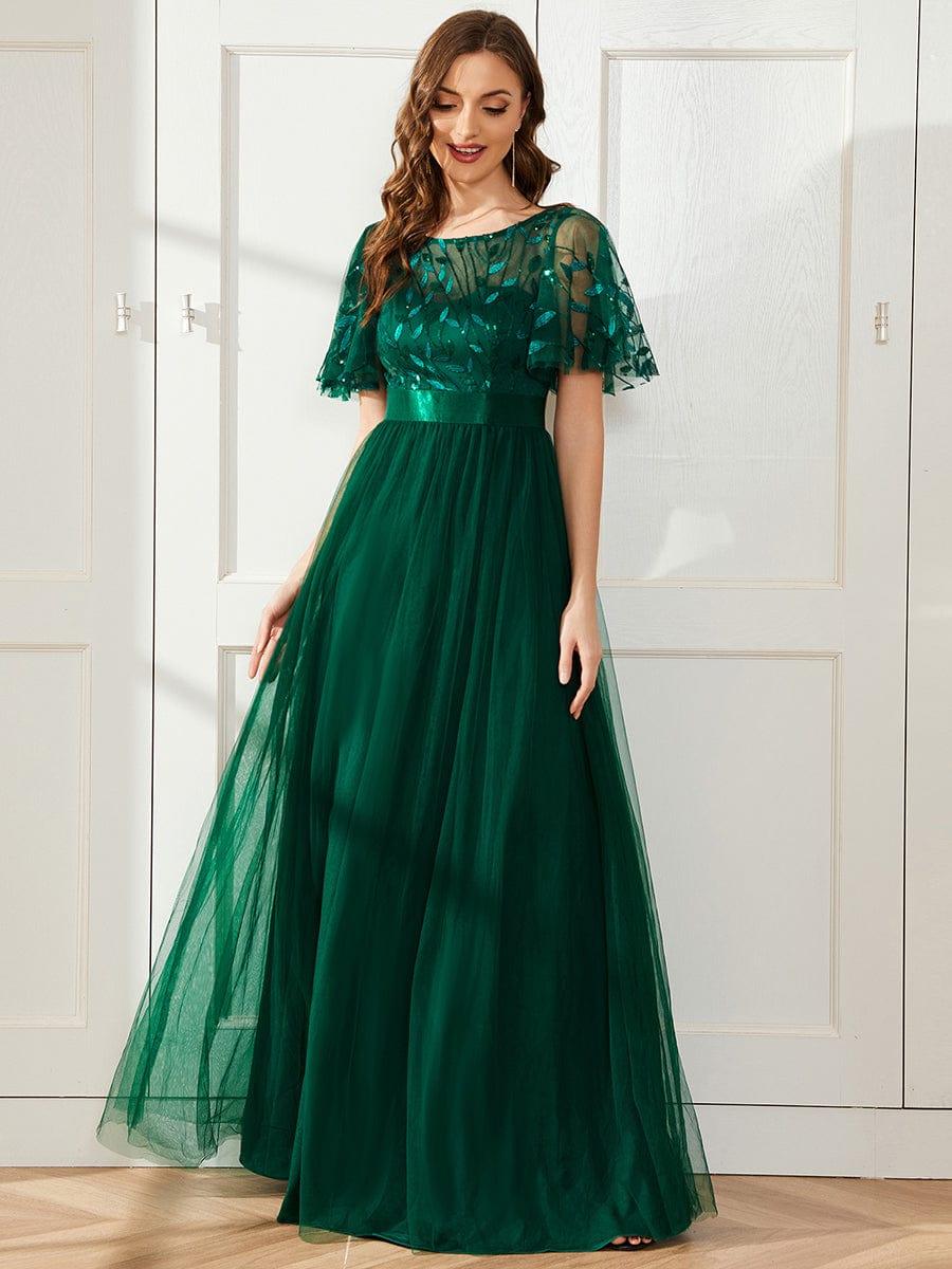 ever SAPHIR|Robes de cérémonie longues à manches courtes et broderies A-Line