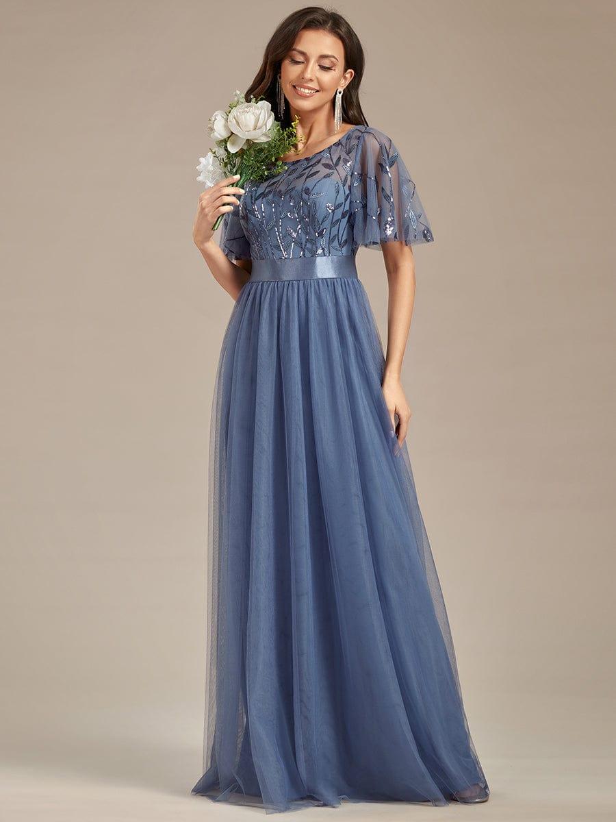 ever SAPHIR|Robes de cérémonie longues à manches courtes et broderies A-Line