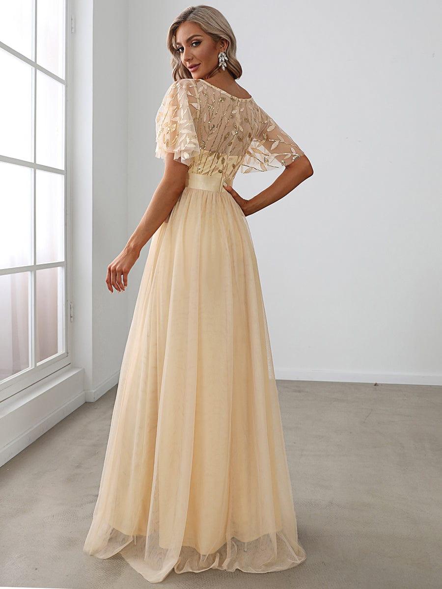 ever SAPHIR|Robes de cérémonie longues à manches courtes et broderies A-Line