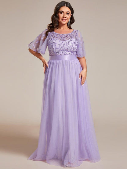 ever SAPHIR|Robes de cérémonie longues à manches courtes et broderies A-Line