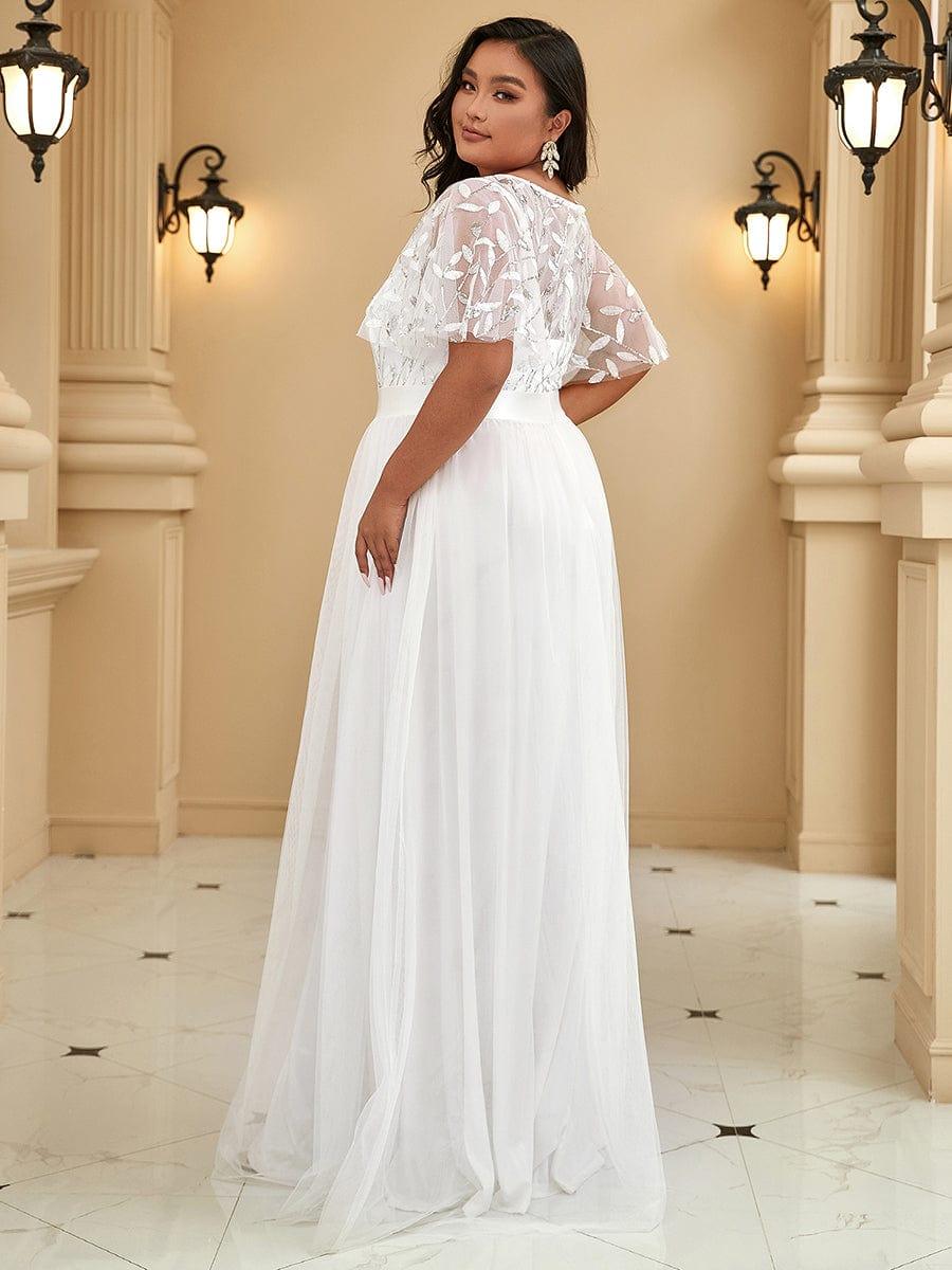 ever SAPHIR|Robes de cérémonie longues à manches courtes et broderies A-Line