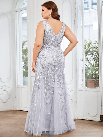 ever ORIEL|Women's Double V-Neck Fishtail Sequins Evening Dress