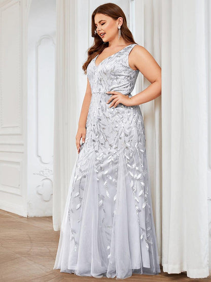 ever ORIEL|Women's Double V-Neck Fishtail Sequins Evening Dress