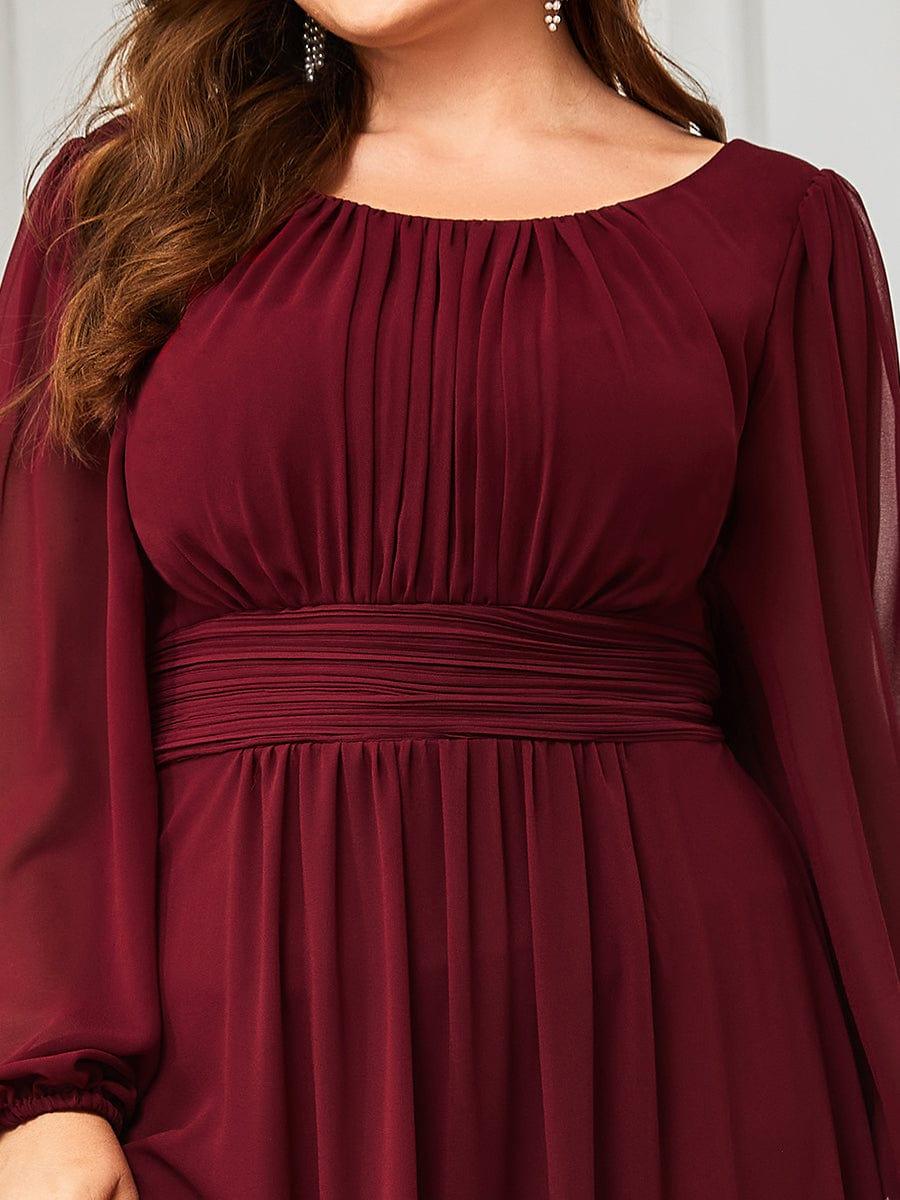 ever CELESTE|Chiffon Long Sleeve Pleated Floor Length Dress
