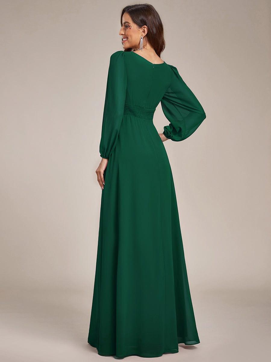 ever CELESTE|Chiffon Long Sleeve Pleated Floor Length Dress