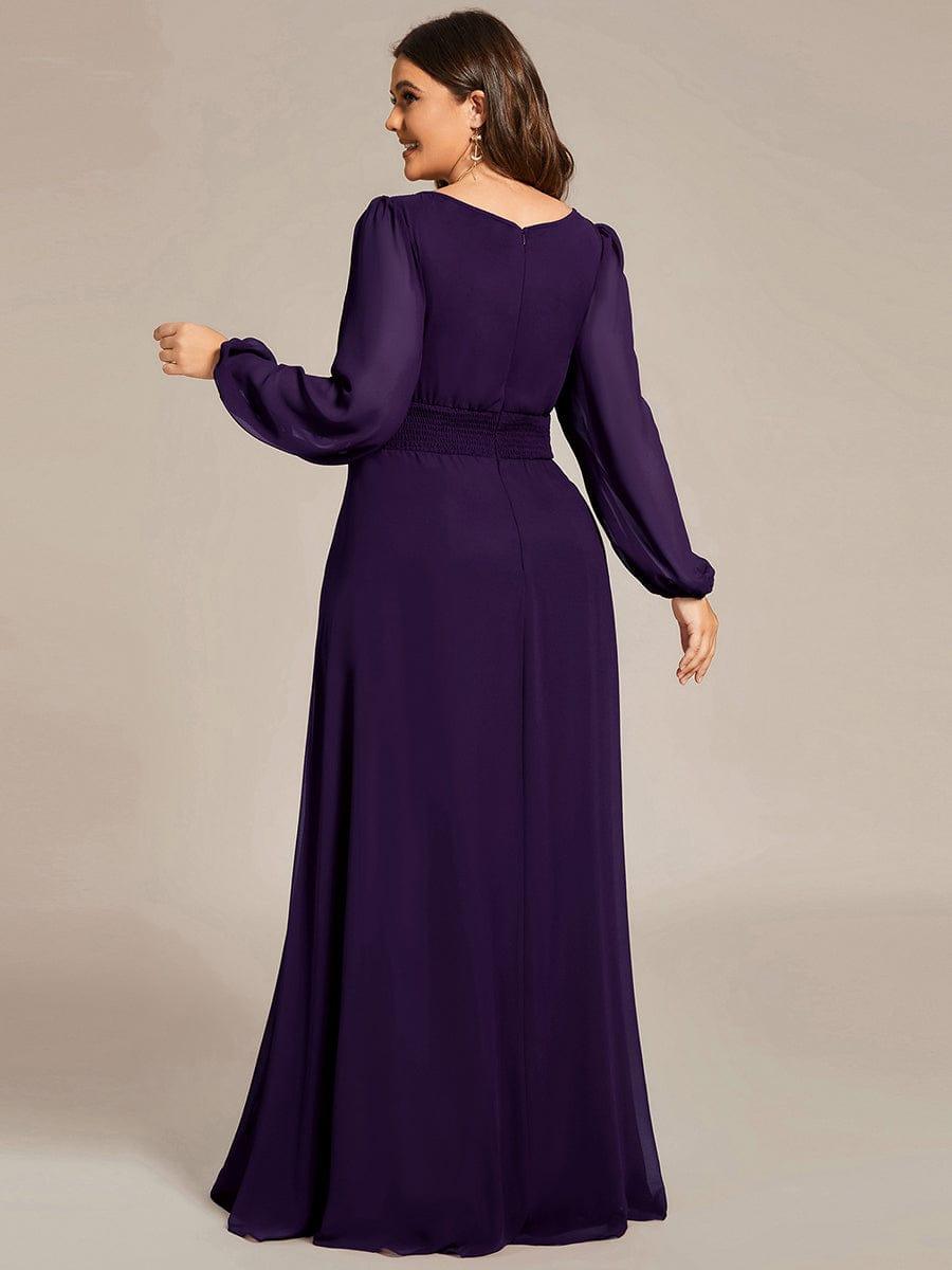 ever CELESTE|Chiffon Long Sleeve Pleated Floor Length Dress