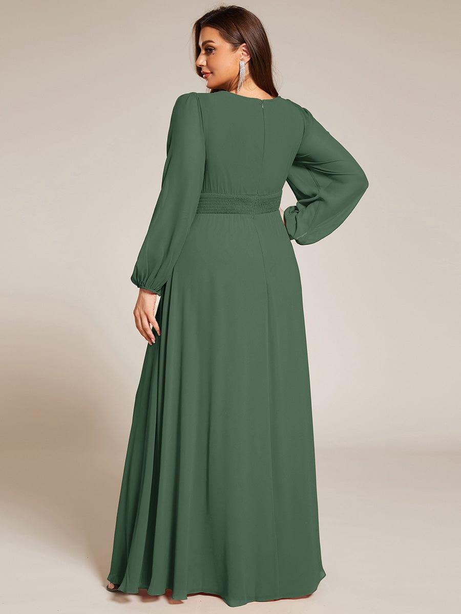 ever CELESTE|Chiffon Long Sleeve Pleated Floor Length Dress