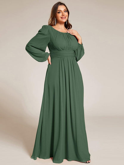 ever CELESTE|Chiffon Long Sleeve Pleated Floor Length Dress