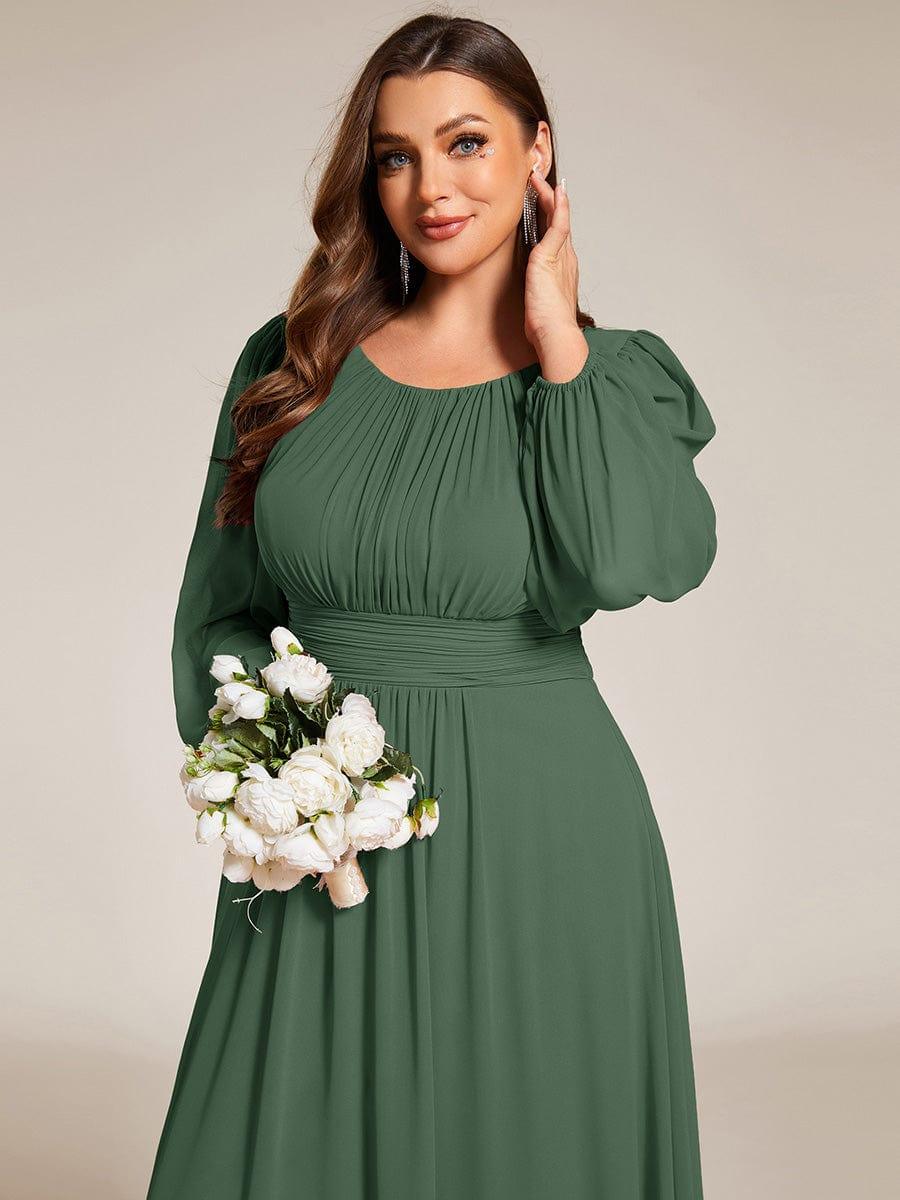 ever CELESTE|Chiffon Long Sleeve Pleated Floor Length Dress