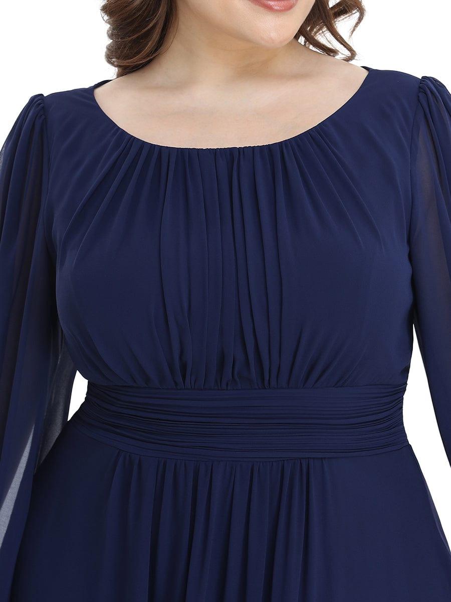 ever CELESTE|Chiffon Long Sleeve Pleated Floor Length Dress