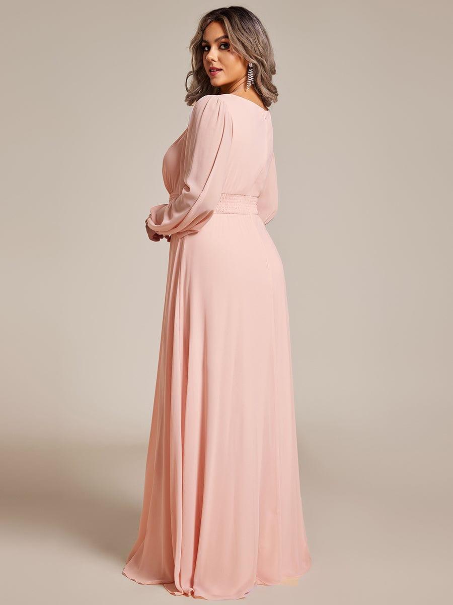 ever CELESTE|Chiffon Long Sleeve Pleated Floor Length Dress