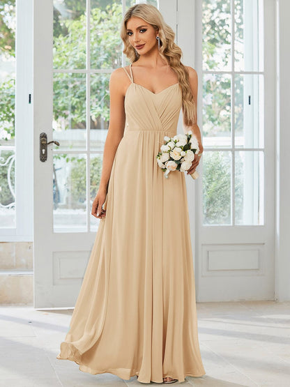 ever RUBY|Multiway Chiffon and Lace Open Back Bridesmaid Dress with Spaghetti Straps