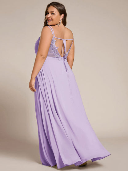 ever RUBY|Multiway Chiffon and Lace Open Back Bridesmaid Dress with Spaghetti Straps