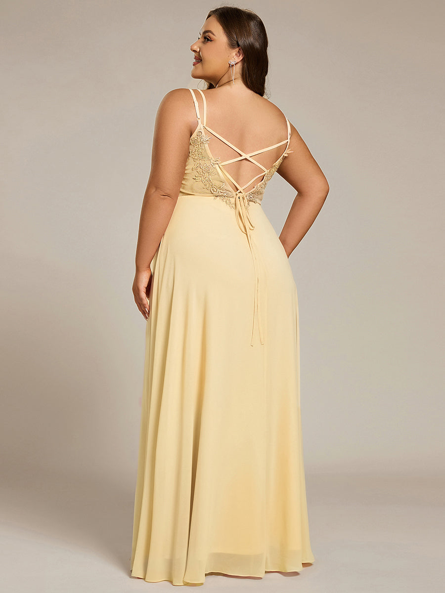 ever RUBY|Multiway Chiffon and Lace Open Back Bridesmaid Dress with Spaghetti Straps