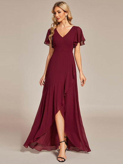 ever OREE|Charming Chiffon Bridesmaid Dress with Lotus Leaf Hemline (Final Sale)