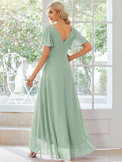 ever OREE|Charming Chiffon Bridesmaid Dress with Lotus Leaf Hemline (Final Sale)