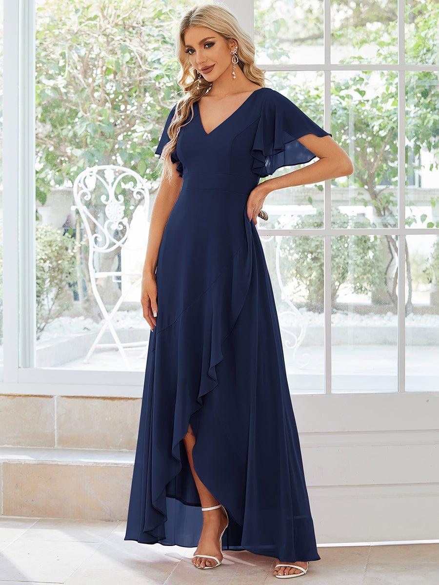 ever OREE|Charming Chiffon Bridesmaid Dress with Lotus Leaf Hemline (Final Sale)