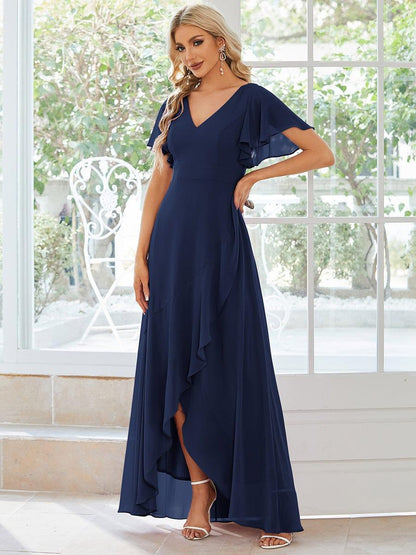ever OREE|Charming Chiffon Bridesmaid Dress with Lotus Leaf Hemline (Final Sale)