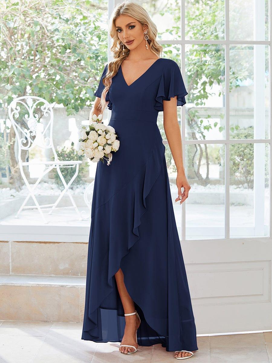 ever OREE|Charming Chiffon Bridesmaid Dress with Lotus Leaf Hemline (Final Sale)