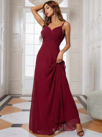 ever NOVA|Sweetheart Draped Back Floor Length Bridesmaid Dress