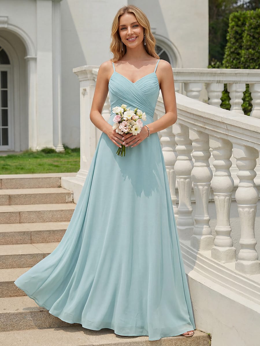 ever NOVA|Sweetheart Draped Back Floor Length Bridesmaid Dress