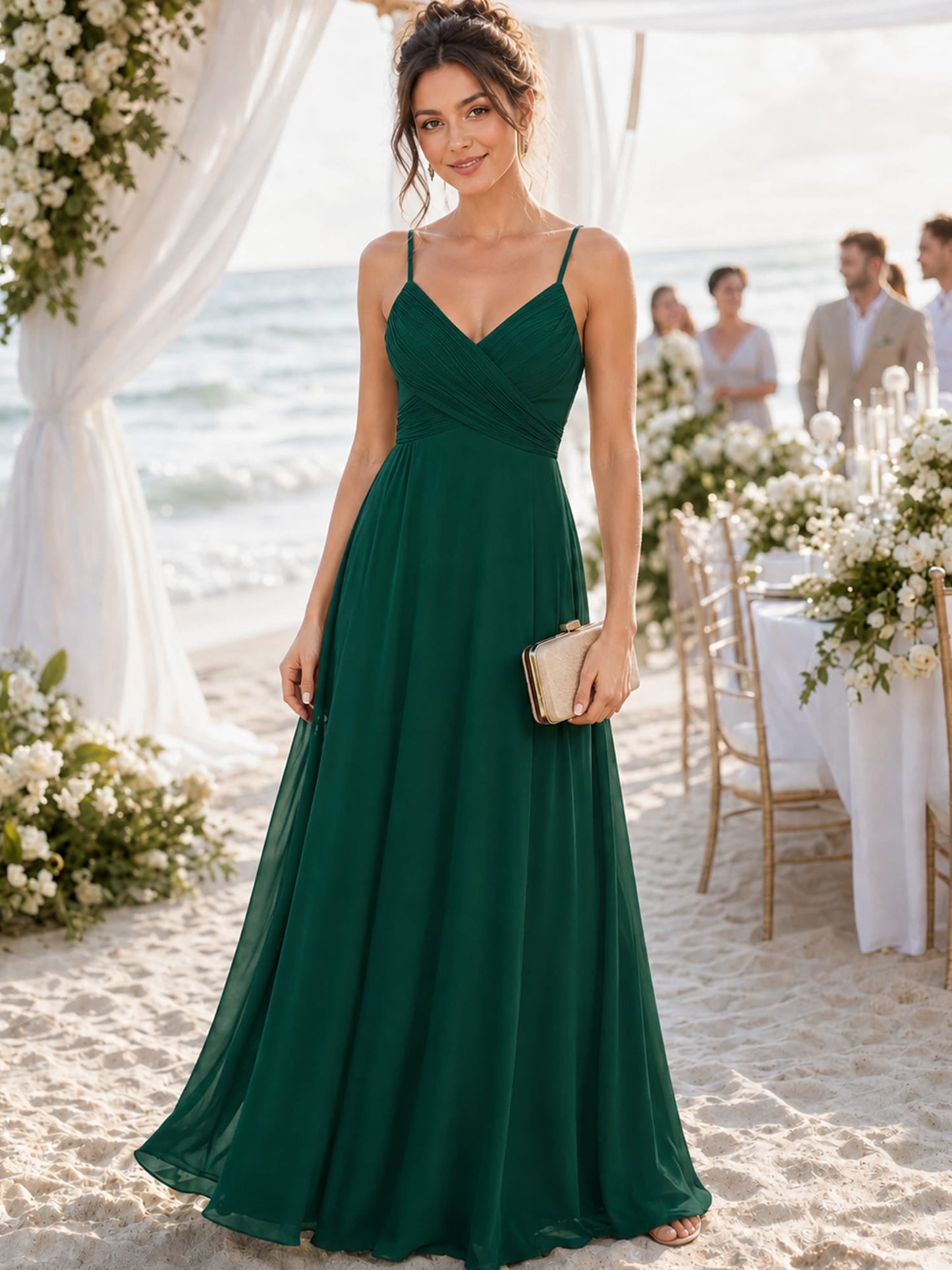 ever NOVA|Sweetheart Draped Back Floor Length Bridesmaid Dress