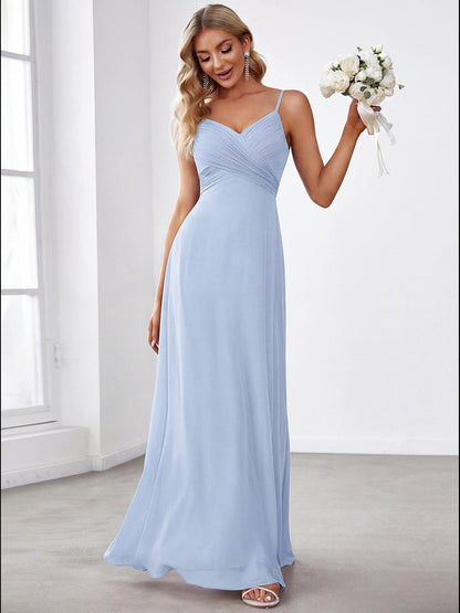ever NOVA|Sweetheart Draped Back Floor Length Bridesmaid Dress