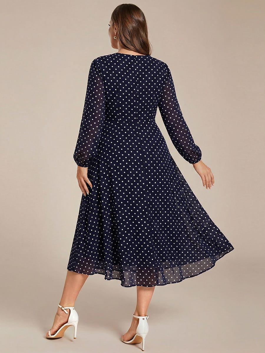 ever BRIAR|Elegant 3/4 Sleeve V-Neck High Low Chiffon Wedding Guest Dress