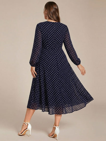 ever BRIAR|Elegant 3/4 Sleeve V-Neck High Low Chiffon Wedding Guest Dress