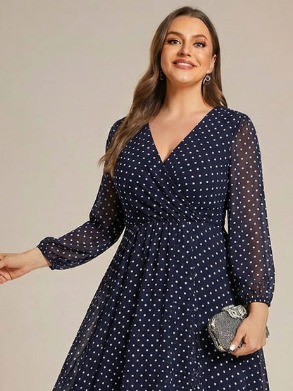 ever BRIAR|Elegant 3/4 Sleeve V-Neck High Low Chiffon Wedding Guest Dress
