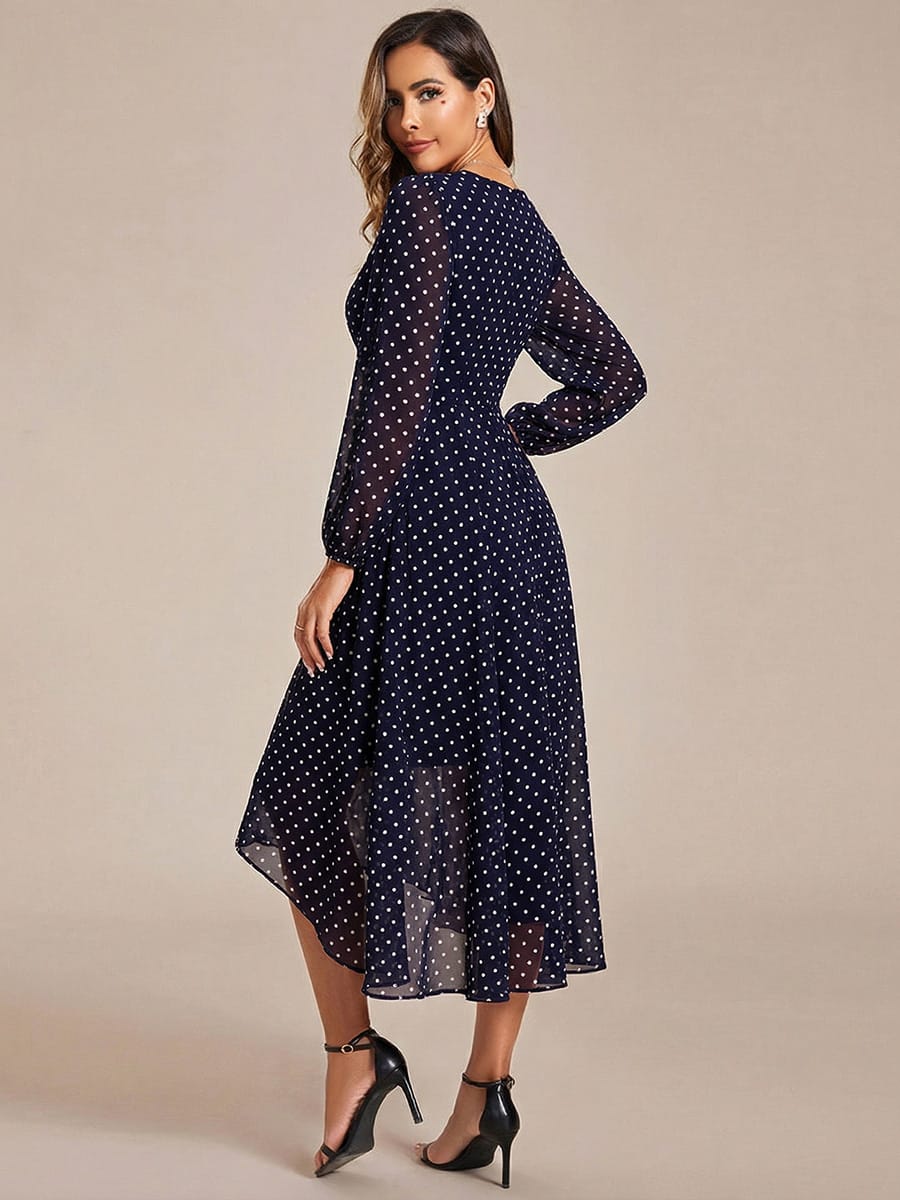 ever BRIAR|Elegant 3/4 Sleeve V-Neck High Low Chiffon Wedding Guest Dress