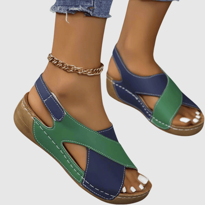 Hildegard | Sandales Bicolores en Cuir