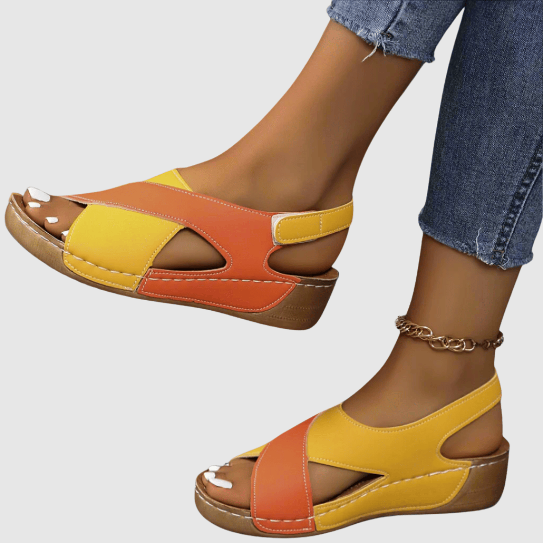 Hildegard | Sandales Bicolores en Cuir
